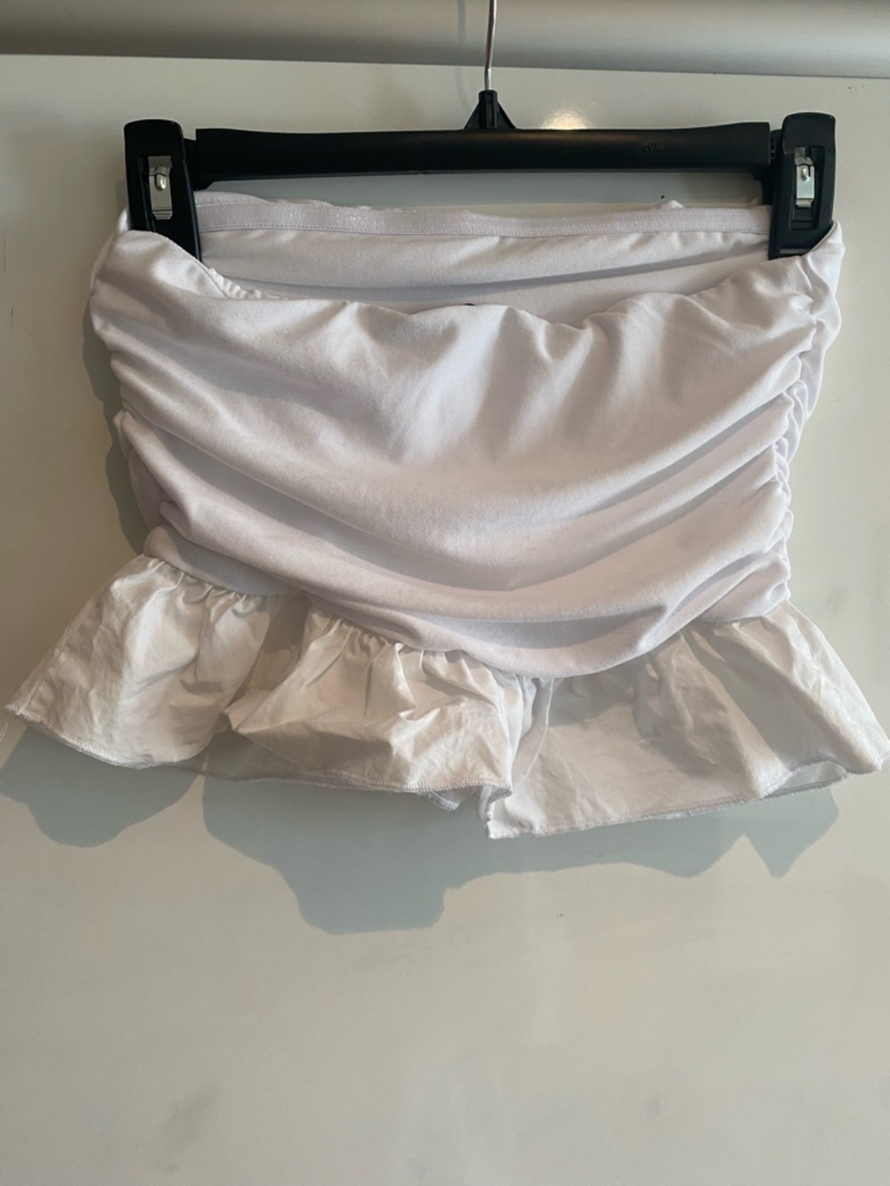 White Ruffle Tube Top - Picture 2 of 3
